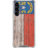 North Carolina Flag Dark Wood Galaxy S24 FE Clear Case
